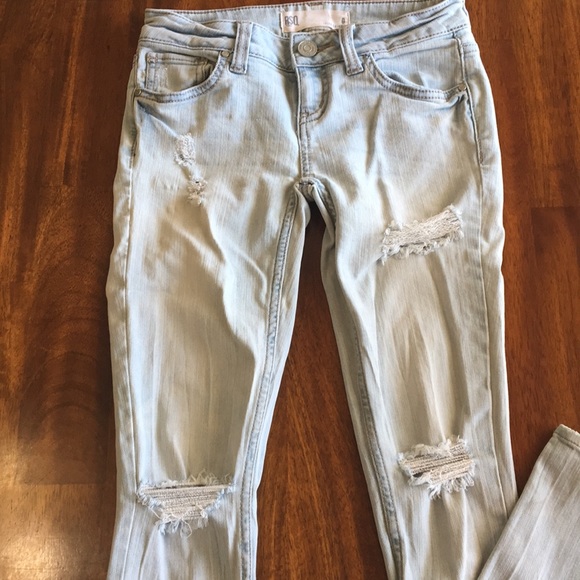 RSQ Denim - RSQ Ibiza Skinny Jeans White Washed Ripped Size 0